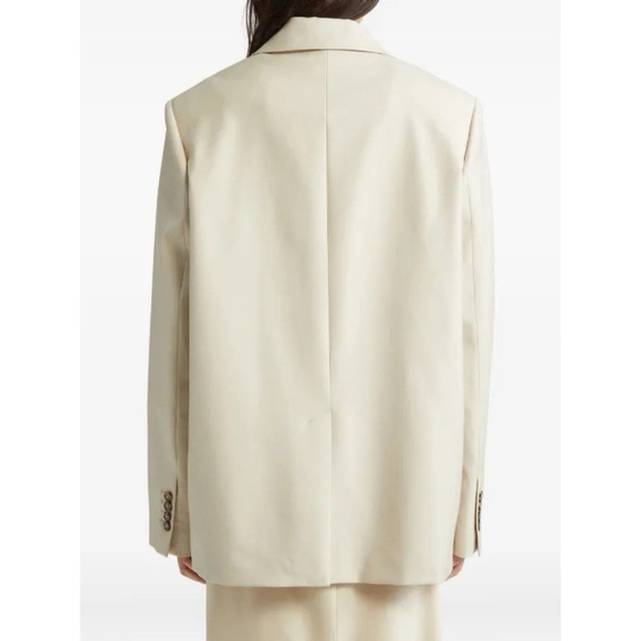 New Loulou De Saison Studio Arlo Double Breasted Blazer Jacket Gold Size 34 Wool - Picture 4 of 12